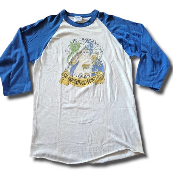 VTG Texas Renaissance Festival Real Musgrave Wizard Dragon Ren Fest Raglan Tee - Picture 1 of 11